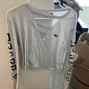 Cropped gray long sleeve